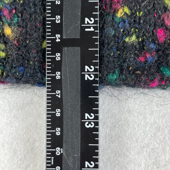 Vintage STEFANO BASICS Womens 18/20 Plus Black Multi Speckled Mohair Button Vest - Picture 7 of 9